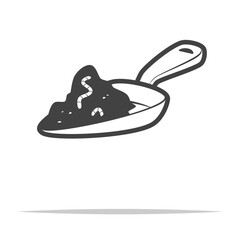 Compost soil on shovel icon transparent vector isolated