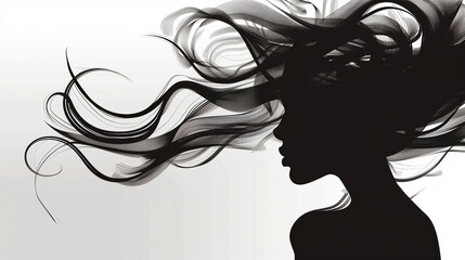 Fototapeta premium Woman silhouette monochromatic