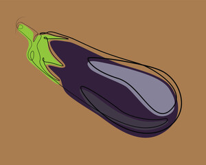 Line art of an eggplant