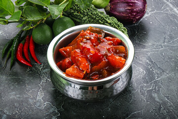 Chinese cuisine - chicken in sweet and sour sauce