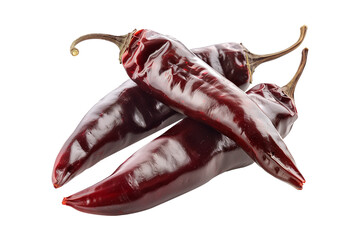 Dried Guajillo chili pepper isolated on a white background.