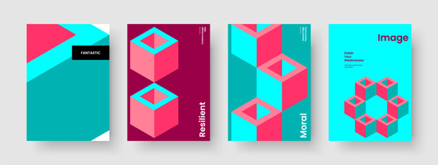 Fototapeta premium Geometric Book Cover Design. Isolated Brochure Layout. Creative Background Template. Poster. Flyer. Business Presentation. Banner. Report. Magazine. Portfolio. Notebook. Advertising. Pamphlet