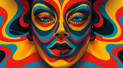 Colorful Abstract Portrait With Swirls