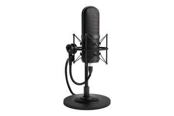 Modern podcast or interview room isolated on transparent background