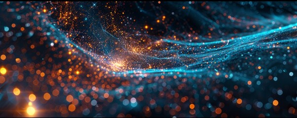 Holographic star map in deep space, 4K hyperrealistic photo