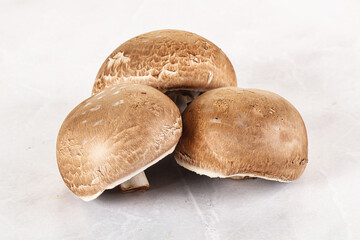 Raw brown champignon for cooking
