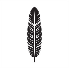 Bird feather silhouette on white background. Feather icon sign vector illustration design.