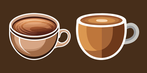 Obraz premium Coffee cup set isolated vector illustration
