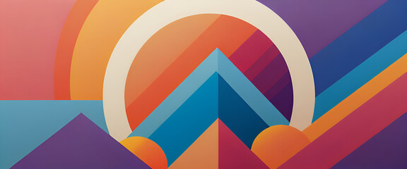 Obraz premium illustrazione con elementi geometrici a tema astratto contemporaneo