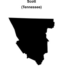 Scott County (Tennessee) blank outline map