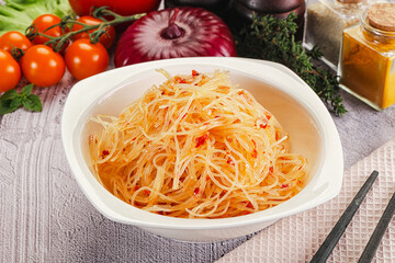 Asian spicy glass noodle salad