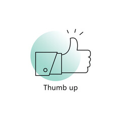 Thumb Up Icon: Like Icon, Thumbs Up Symbol, Thumb Up Vector, Approval Icon with editable stroke.