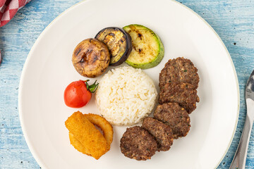Turkish meatball traditional kofte. Spicy meatballs Kebab or Kebap