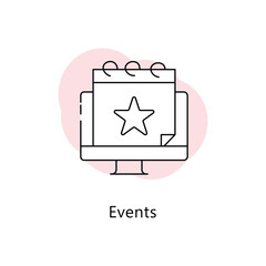 Event Icon: Calendar Icon, Event Planner Icon, Schedule Icon, Event Vector with editable stroke.