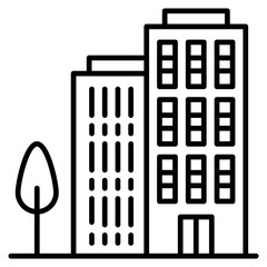 Vector Icon city, commercial, office, urban, building