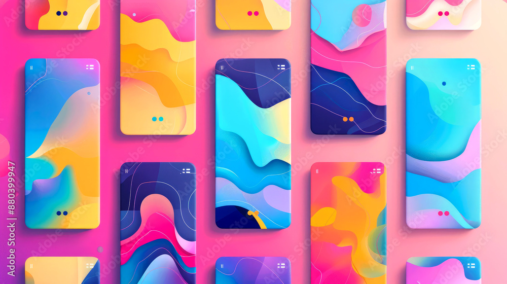 Wall mural background colorful on random device for ui ux
