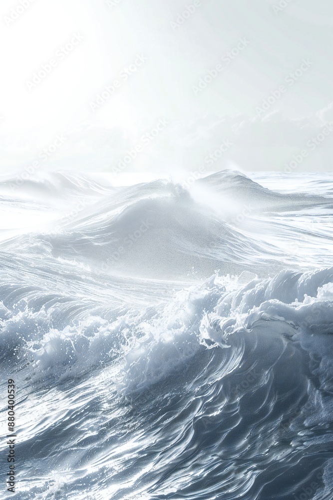 Wall mural plain bright water ocean wave background generative ai
