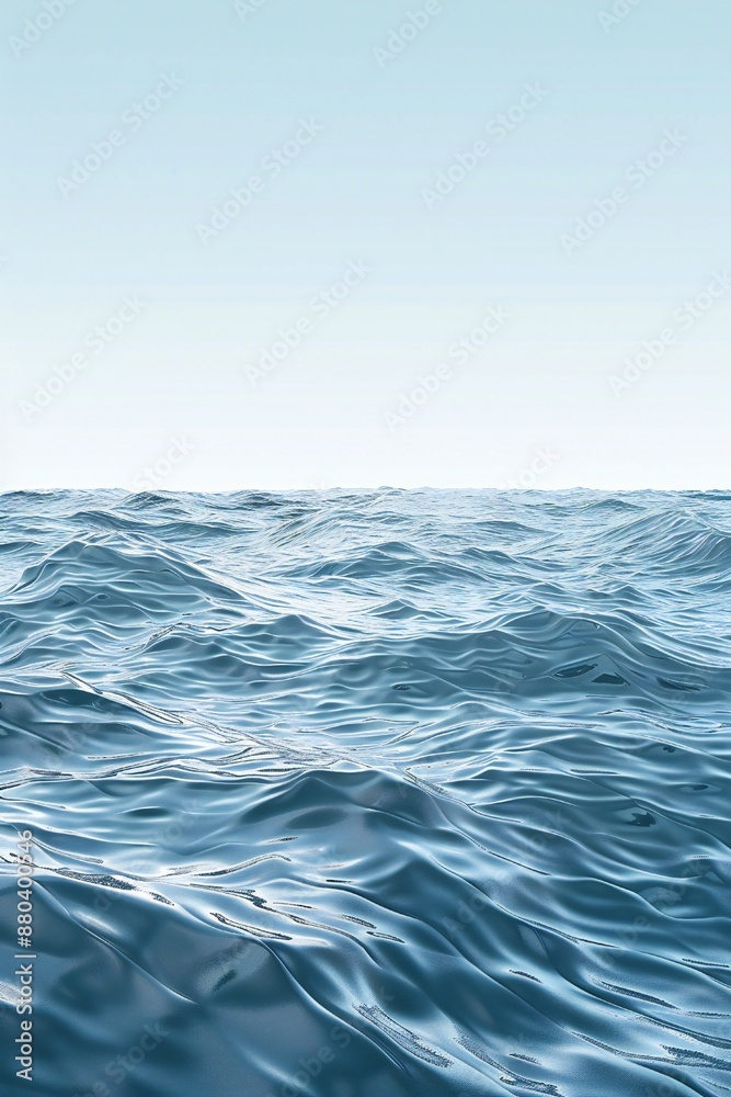 Wall mural plain bright water ocean wave background generative ai