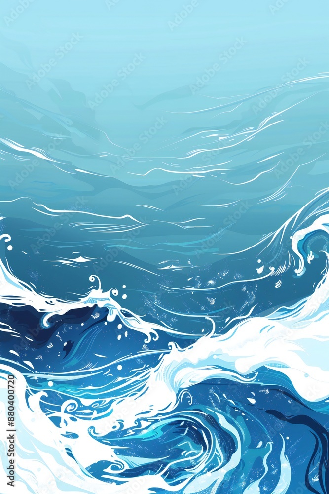 Wall mural plain bright water ocean wave background generative ai