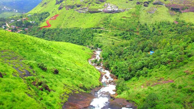 Beautiful Palozhukum Para Waterfalls at Vagamon, Idukki, Kerala,kerala gods own country