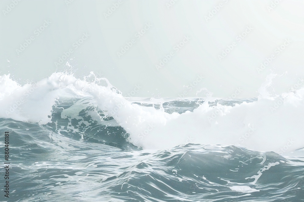 Wall mural plain bright water ocean wave background generative ai