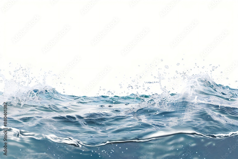 Wall mural plain bright water ocean wave background generative ai