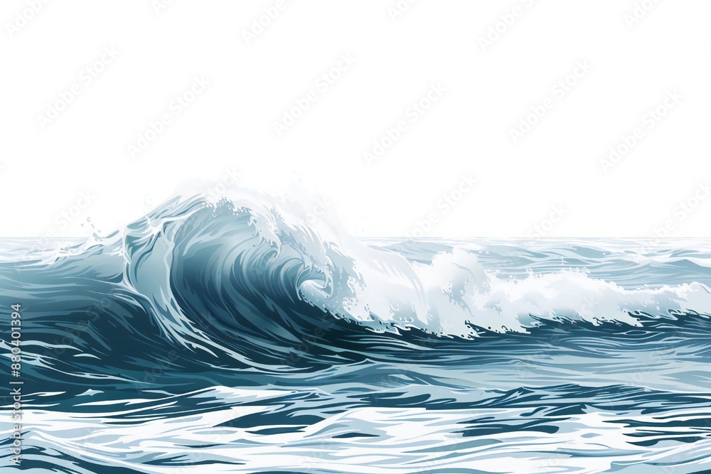 Wall mural plain bright water ocean wave background generative ai