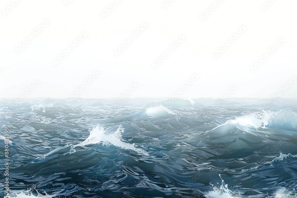 Wall mural plain bright water ocean wave background generative ai