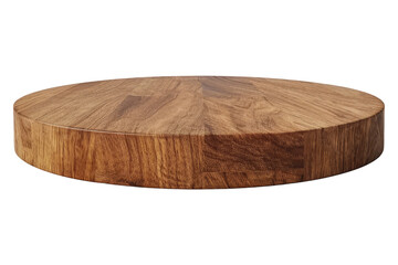 Round wooden podium isolated on transparent background