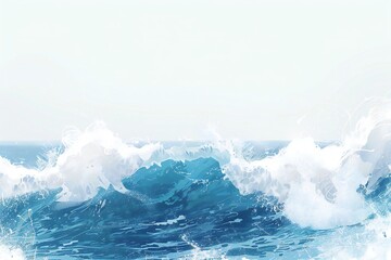 Plain bright water ocean wave background Generative Ai