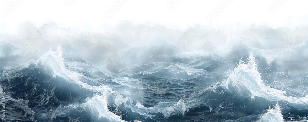 Wall mural plain bright water ocean wave background generative ai