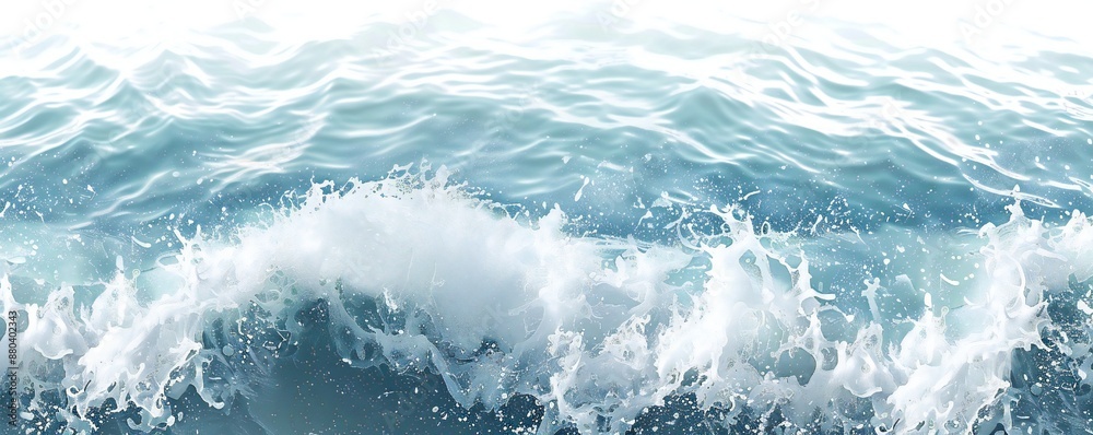 Wall mural plain bright water ocean wave background generative ai