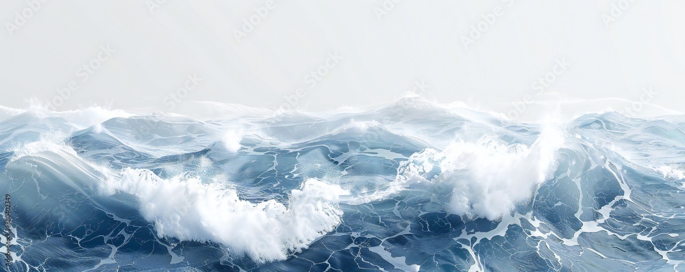 Wall mural plain bright water ocean wave background generative ai