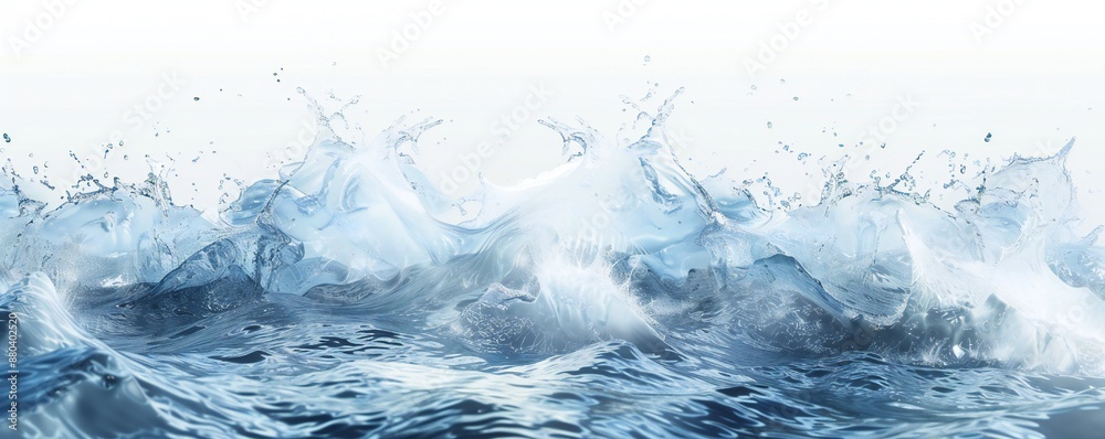Wall mural plain bright water ocean wave background generative ai