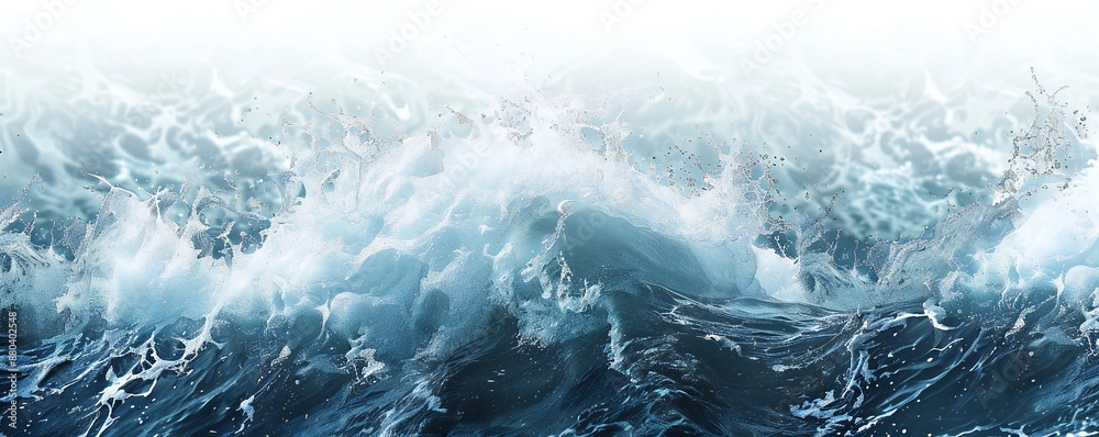 Wall mural plain bright water ocean wave background generative ai
