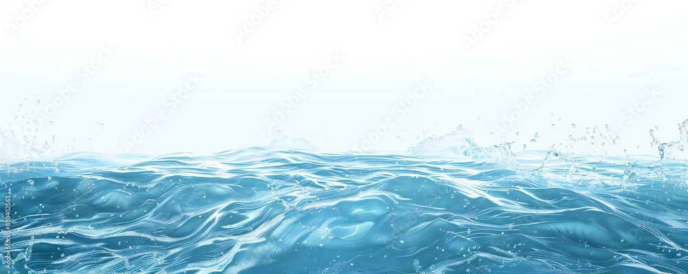 Wall mural plain bright water ocean wave background generative ai