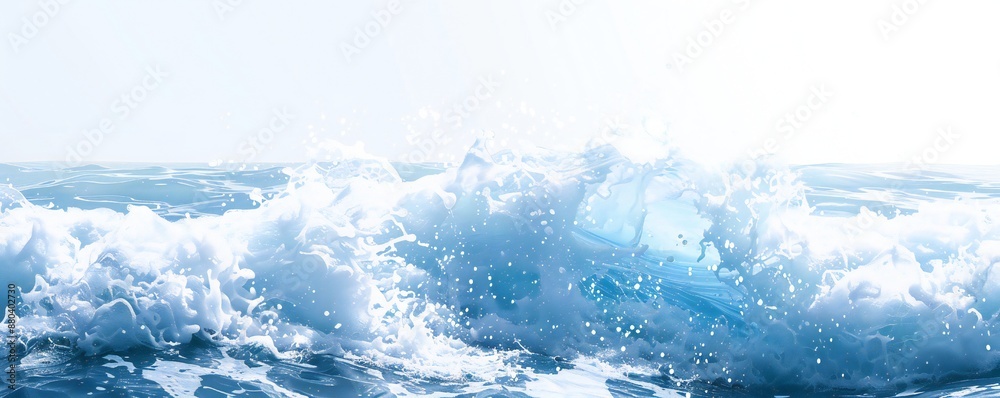 Wall mural plain bright water ocean wave background generative ai