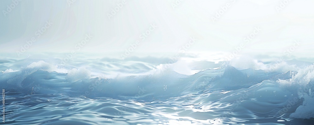 Wall mural plain bright water ocean wave background generative ai