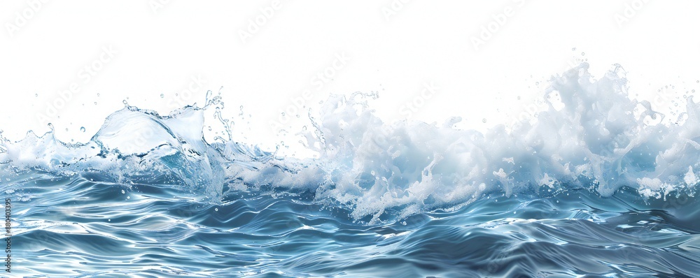 Wall mural plain bright water ocean wave background generative ai