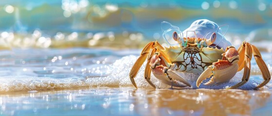 Playful Summer Crab Beach