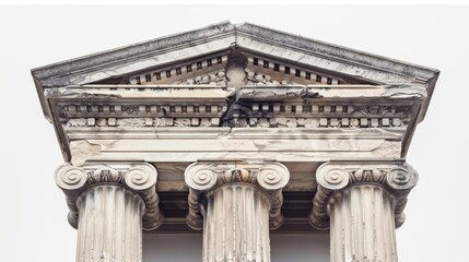 Obraz premium Ancient Greek or Roman Columns with a roof on white background