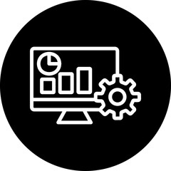 Management Vector Line White Circle Black