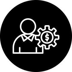 Financial Consultant Vector Line White Circle Black