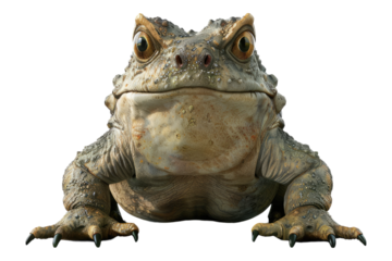 Ugli frog face isolated on transparent background