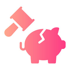 piggy bank gradient icon