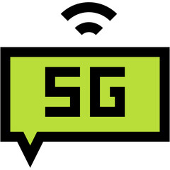 Vector Icon 5G chat, Technology, 5G, internet, wireless