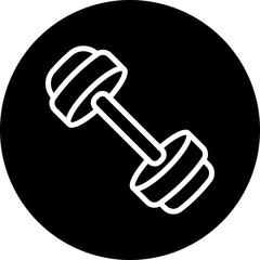 Dumbbell Vector Line White Circle Black