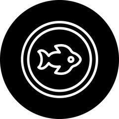 Fish Vector Line White Circle Black