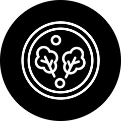 Salad Vector Line White Circle Black