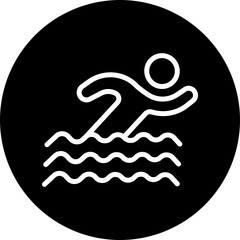 Swimming Vector Line White Circle Black